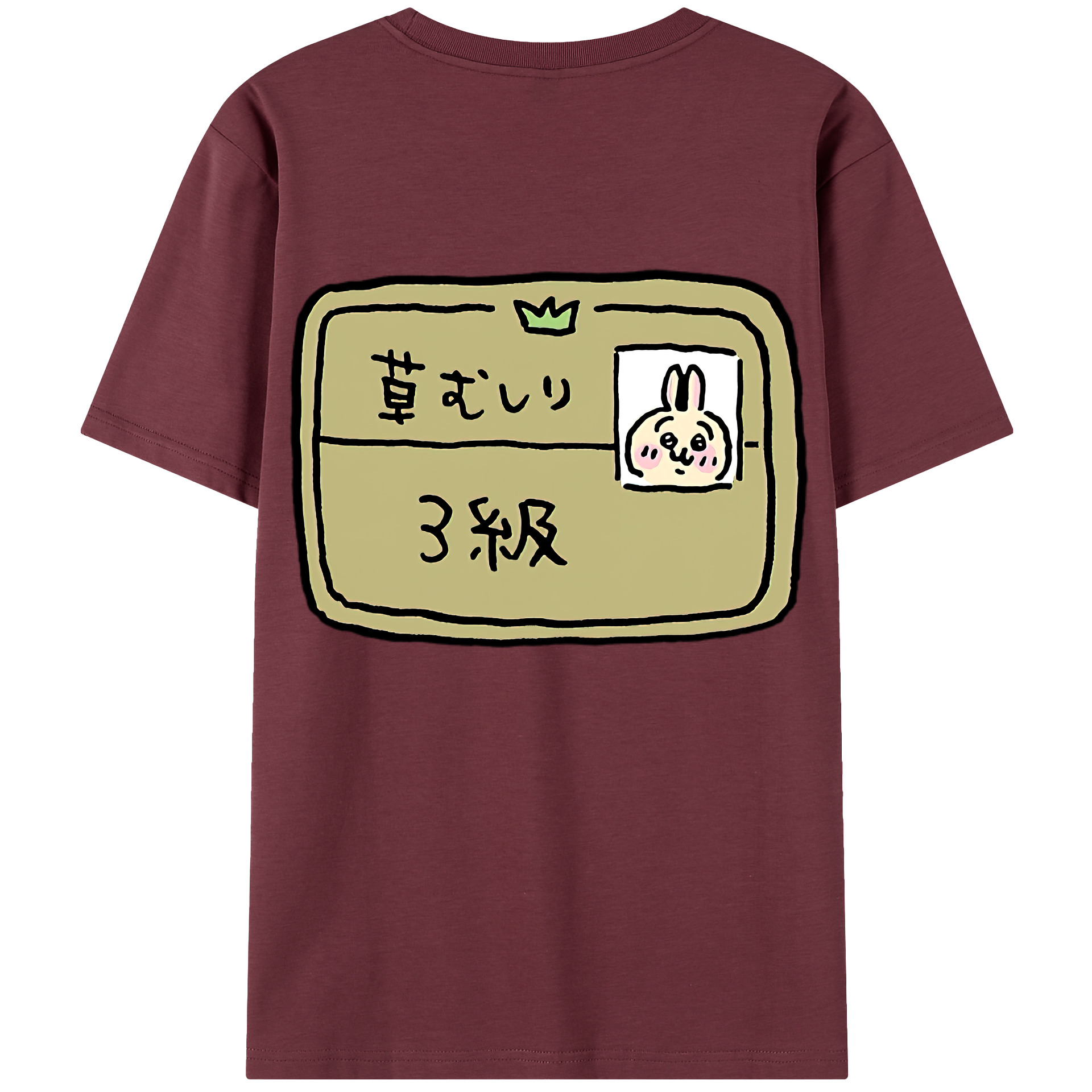 （画像用） ちいかわ うさぎ Chii-kawa usagi 綿100％半袖Tシャツ（背面プリント）